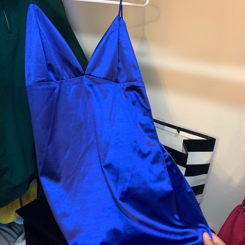 Come and see me babe mini dress Royal Blue